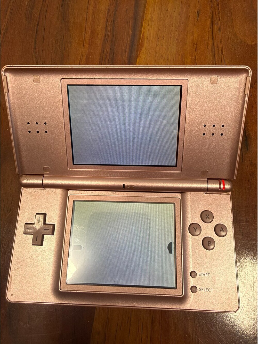 Nintendo DS Lite Handheld Game Console USG-001 Metallic Pink Screen Damage